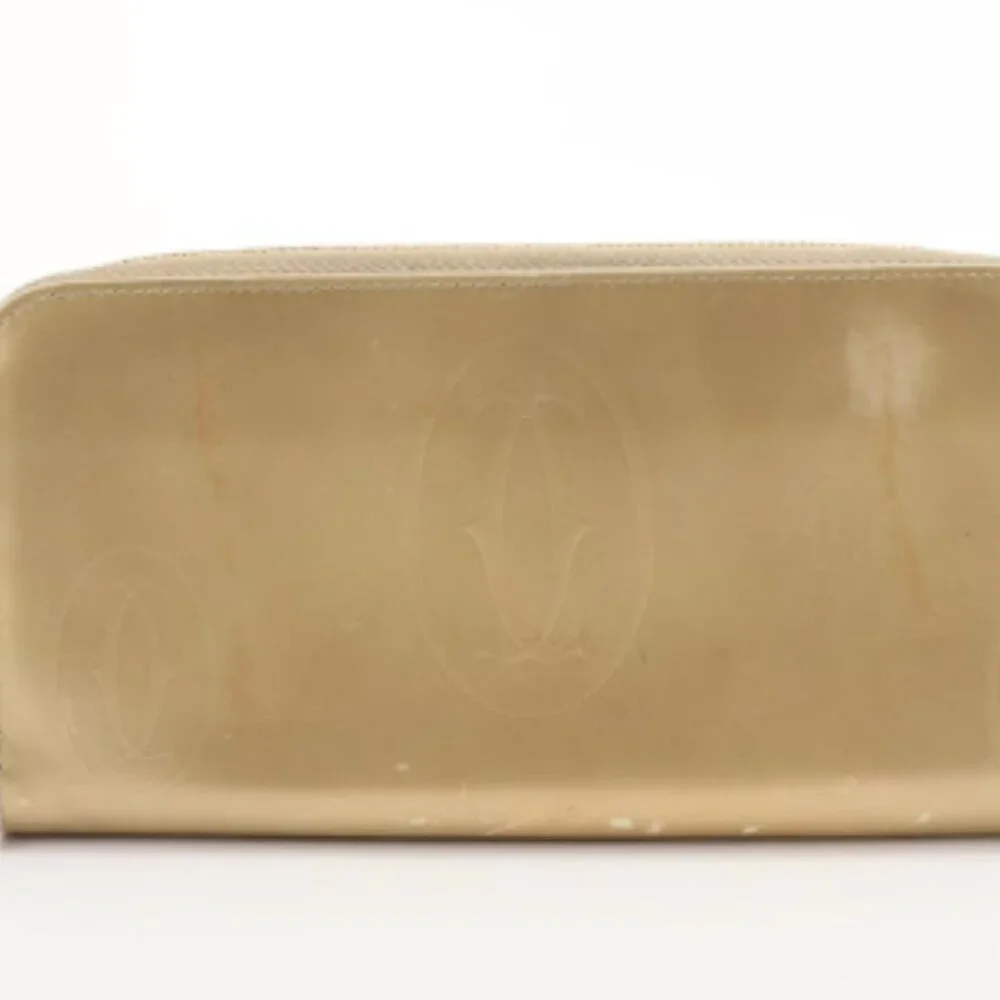 Cartier Happy Birthday Round Zip Long Wallet in gold-colored patent leather - Picture 3 of 9